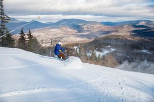 Snowboarder on Spruce Peak