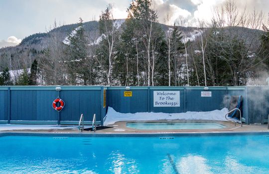 Brookside Condo heated outoor pool and hot tub