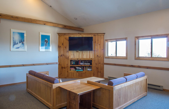 Common room with couches and TV at Sunrise Condo