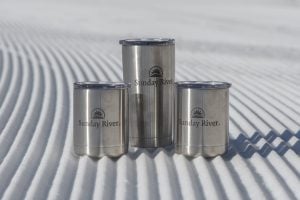 Metal tumblers with Sunday River logo