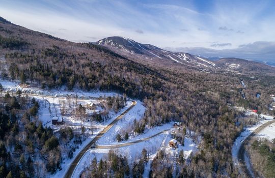 Home on Locke SUmmit with aerial view of road and Sunday River