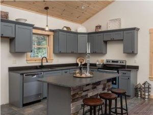 Kitchen with Gray Cabinets