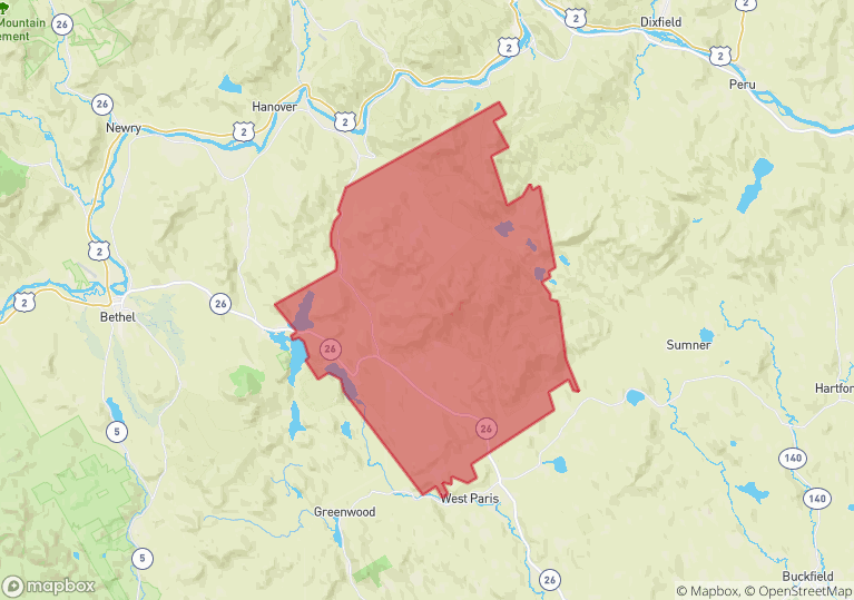 Bryant Pond/Woodstock Map