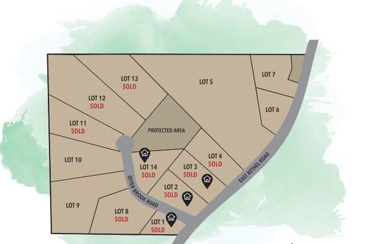 Site map of lots for Otter Brook neighborhood