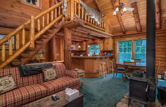 Living room in cabin