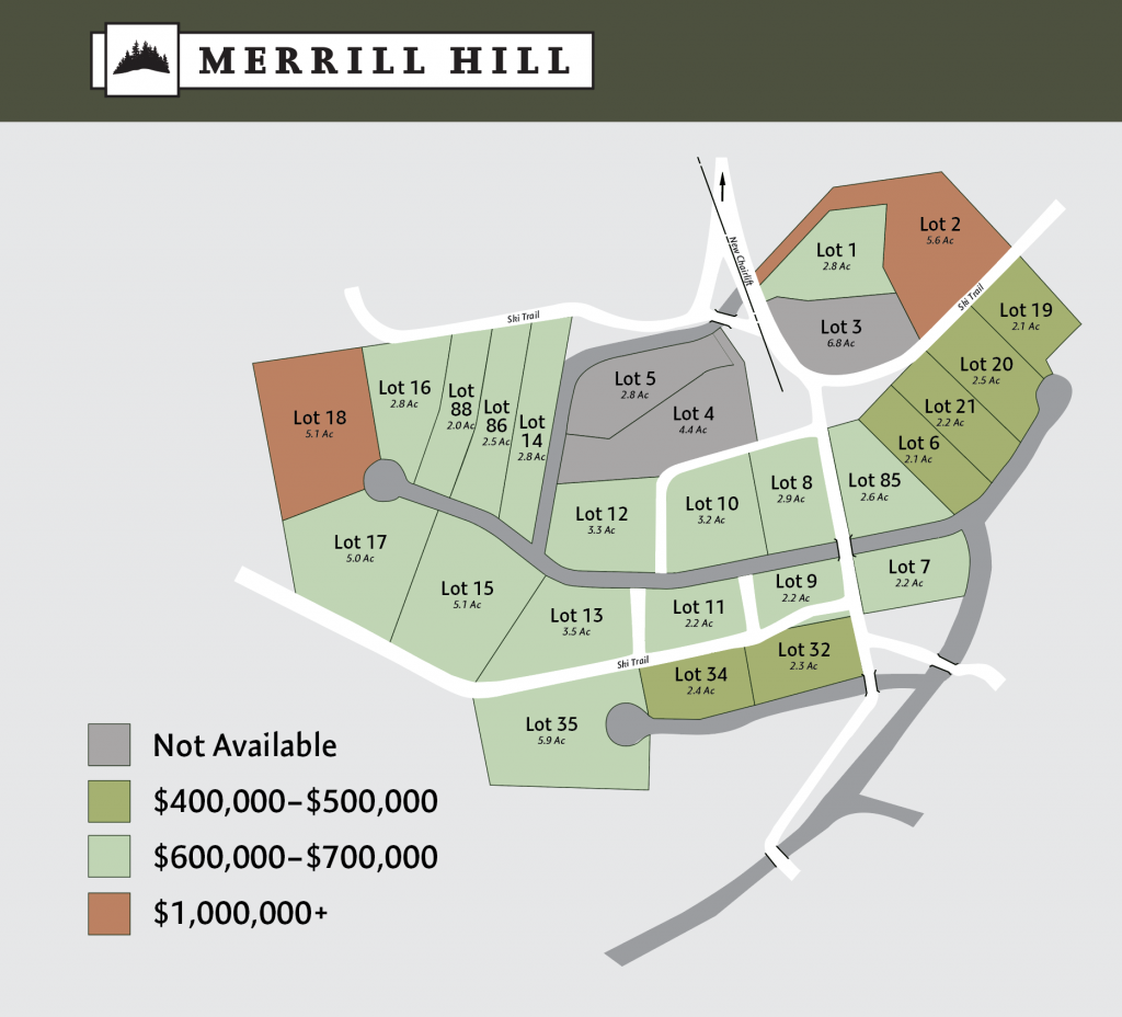 Merrill Hill Lot map colored