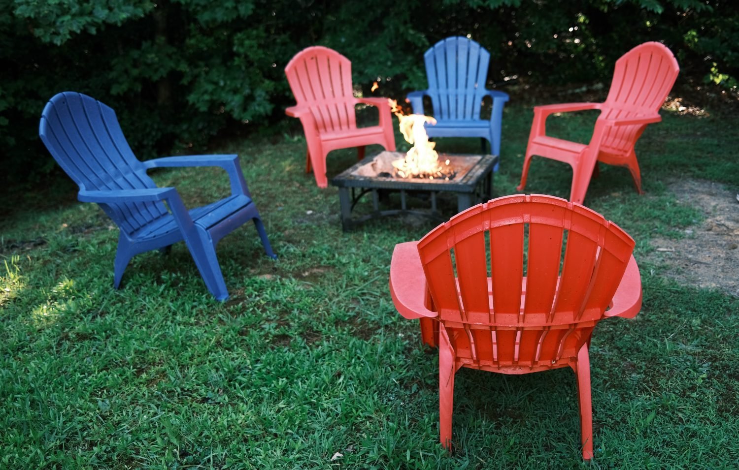 Firepit with Adirondack Chairs