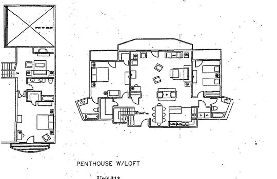 3 Bedroom Penthouse Unit 313 2308 sf