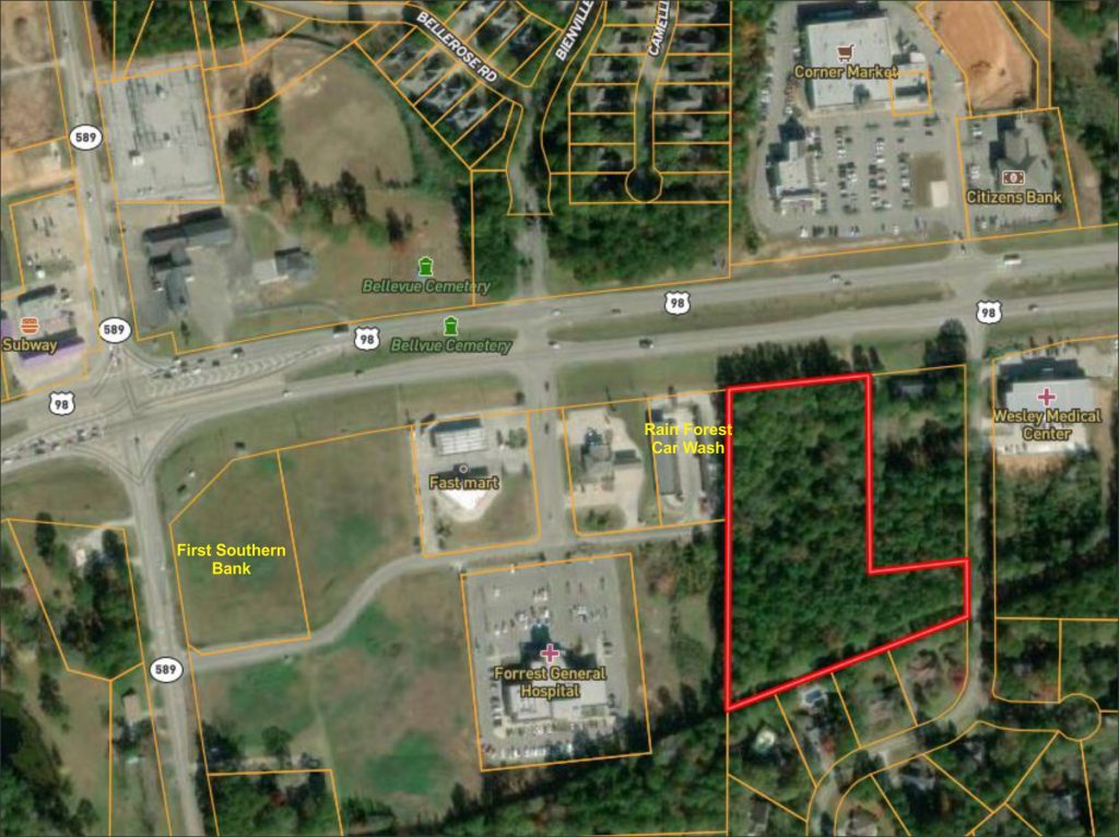 5 +/ Acres Lamar County, MS Hwy 98 Prime Commercial South