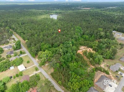 aerial view of 23.25 acres of mixed pine and hardwood timber in West Hattiesburg MS